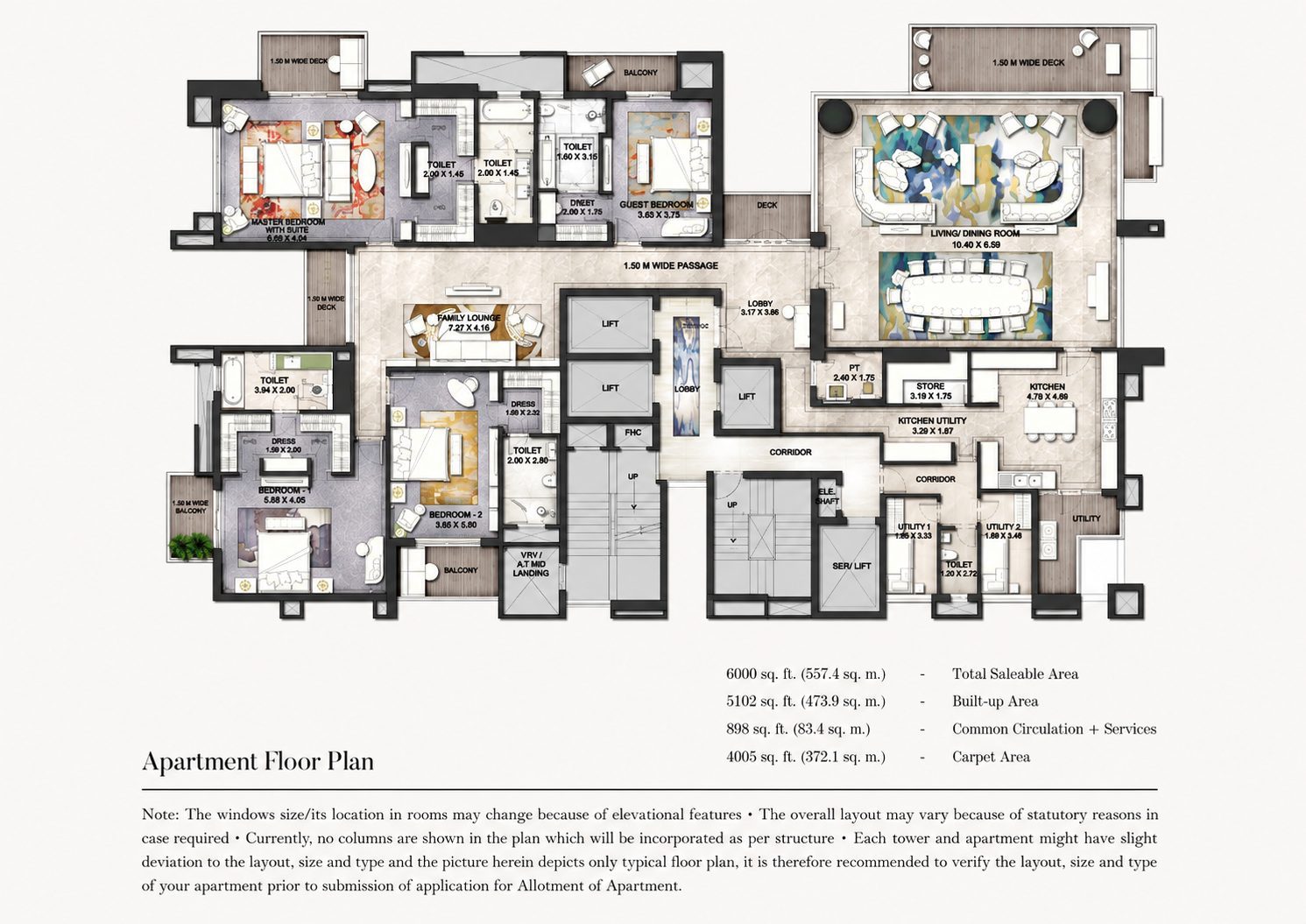 6 BHK Duplex floor plan