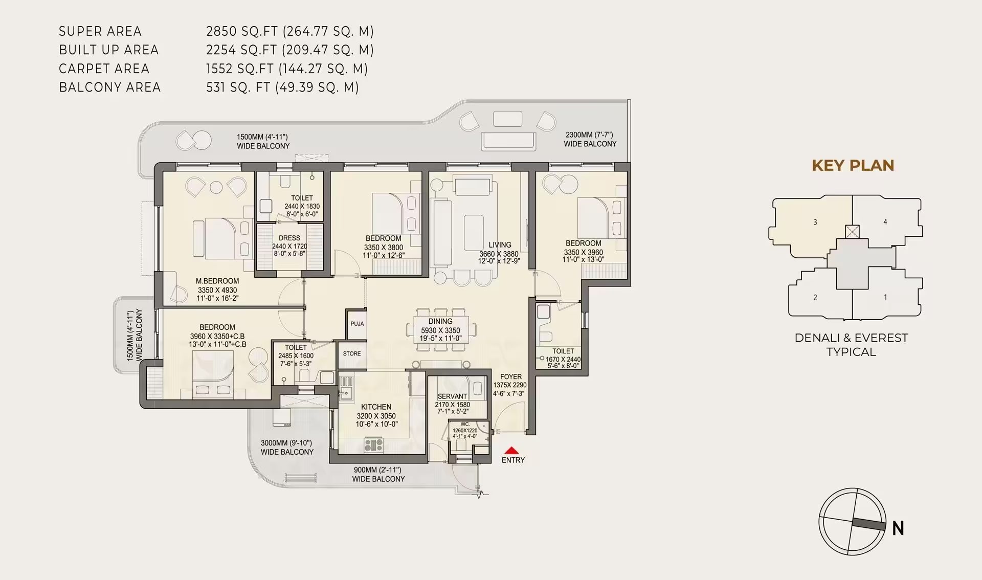 4 BHK floor plan