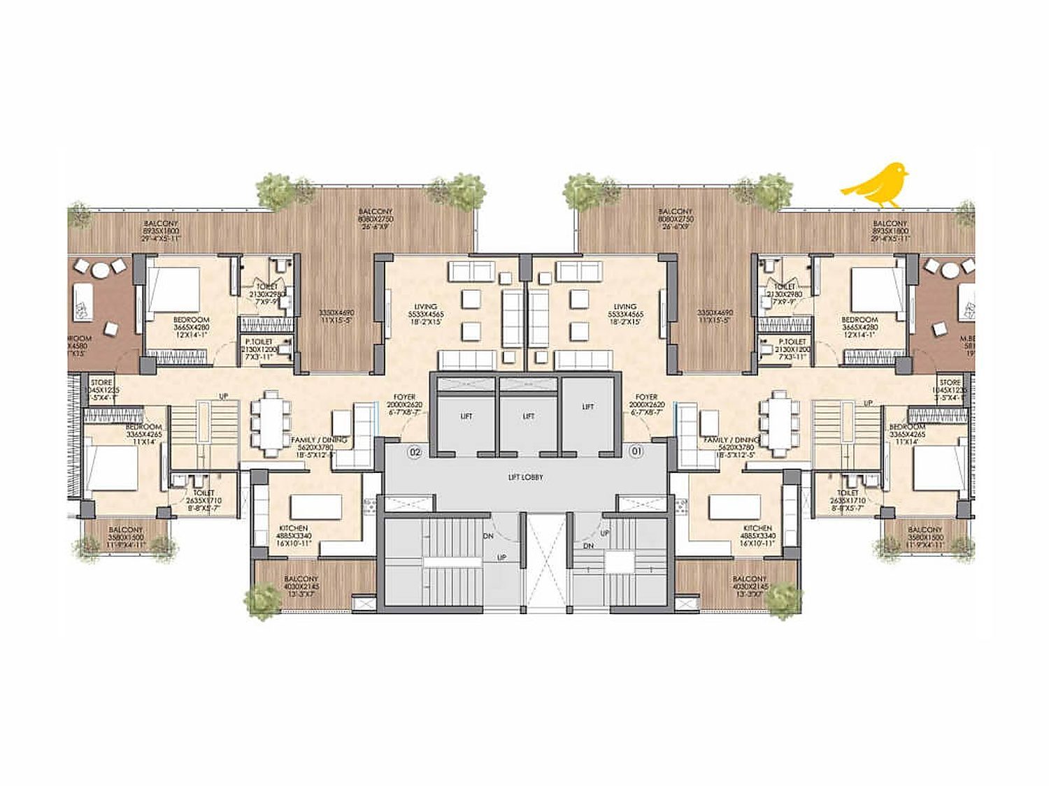 Duplex Penthouse	 floor plan