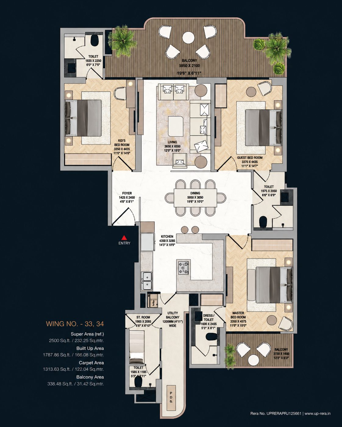 3 BHK  floor plan