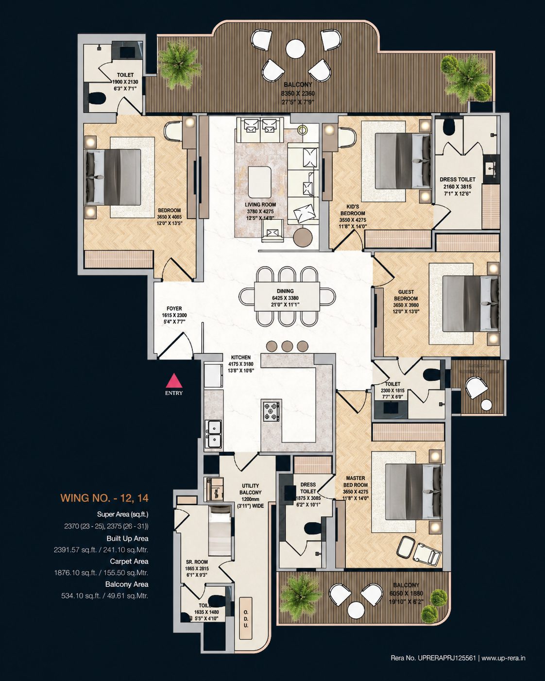 4 BHK  floor plan