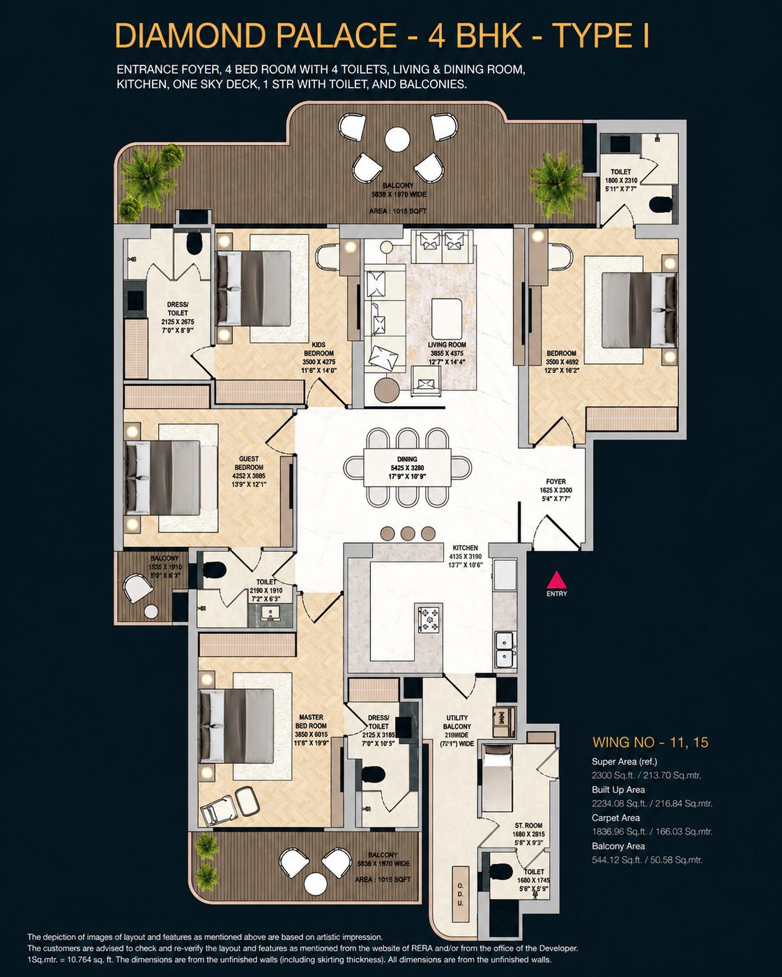 4 BHK  floor plan