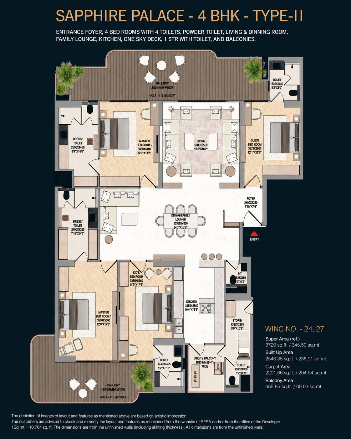 4 BHK  floor plan